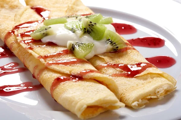 stock image Pancakes with fruits