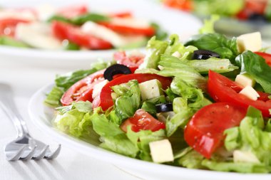 Vegetable salad with cheese clipart