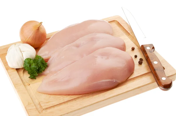 Färsk rå kyckling bröst — Stockfoto