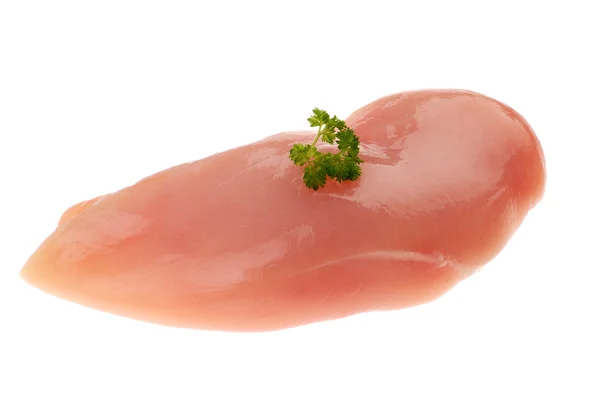 Čerstvé syrové kuřecí prsa izolované na wh — Stock fotografie