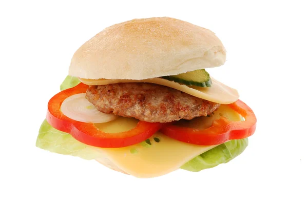 Nagy hamburger elszigetelt fehér — Stock Fotó