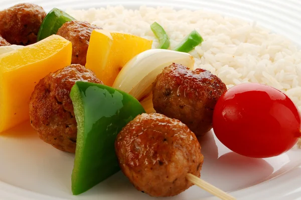 Diner kebab - gegrild vlees, groenten — Stockfoto