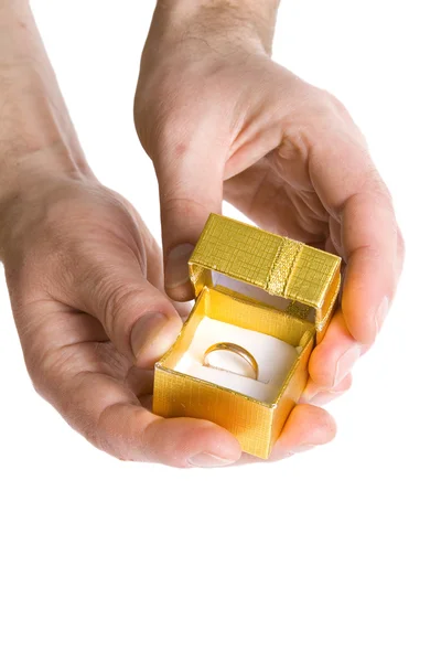 stock image Valentine box in man hand