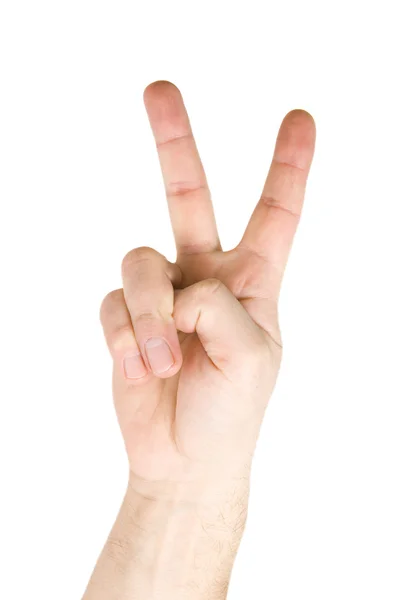 Concept for victory sign made with hands — Stock Photo, Image