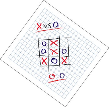 Tic Tac Toe game draw clipart