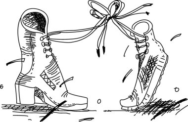 İki sevgili boots vektör çizim