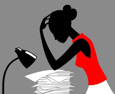 Silhouette woman business clipart