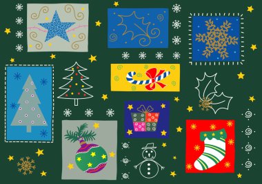 Some christmas season ornaments clipart