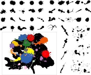 Highly detailed ink blots clipart