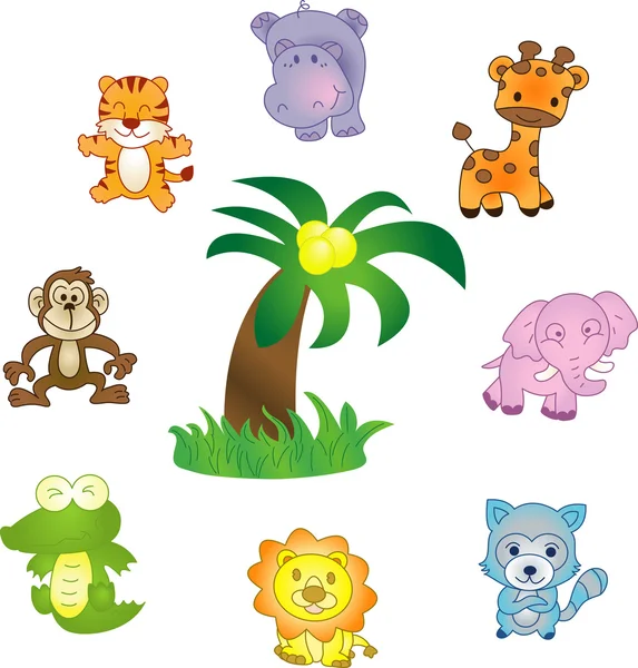 Icônes d'animaux - ensemble d'icônes vectorielles — Image vectorielle