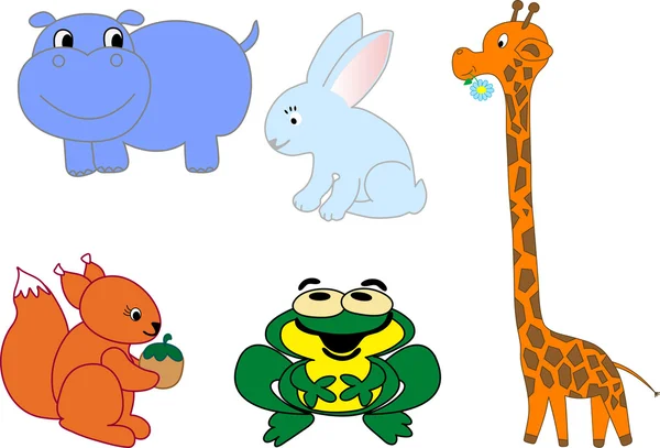 Icônes d'animaux - ensemble vectoriel — Image vectorielle