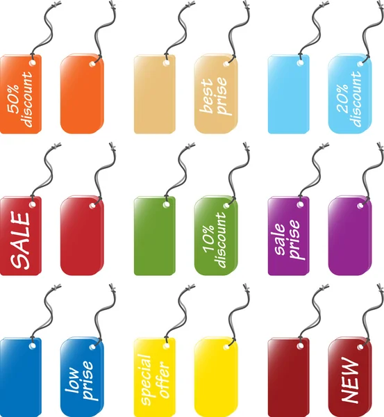 Price and labels tag sets — Stock Vector