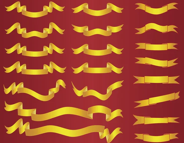 Banderas de oro vector tema estilo — Archivo Imágenes Vectoriales