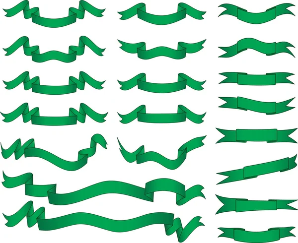 Bandeiras verdes estilo tema vetorial —  Vetores de Stock