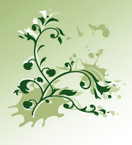 Grunge floral background illustration — Stock Vector