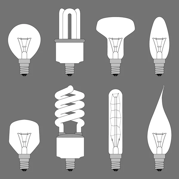 Lampen, Glühbirnen, Beleuchtungsanlagen — Stockvektor