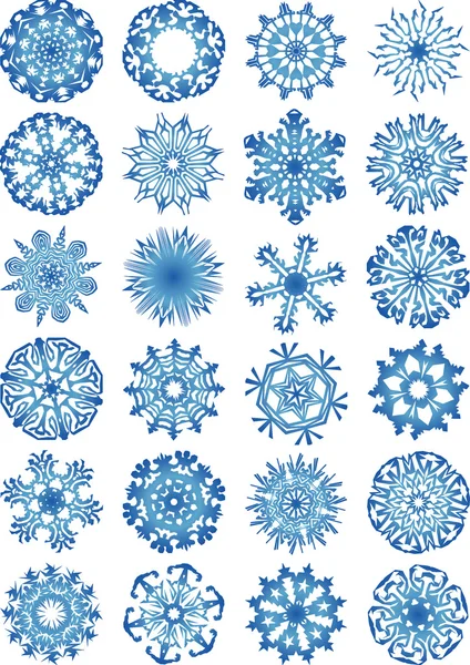 Vacker kristall lutning snöflingor — Stock vektor