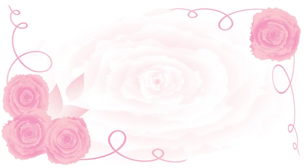 バラ飾りのベクトルの背景 — ストックベクタ