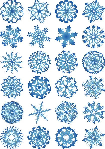 Beautiful crystal gradient snowflakes — Stock Vector