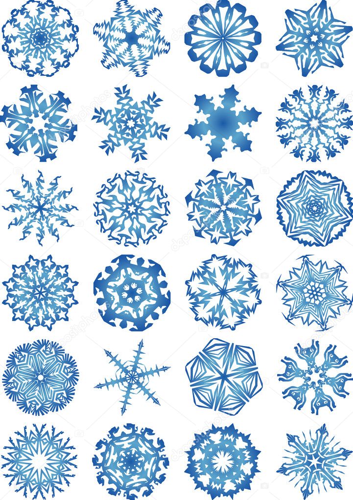 Beautiful crystal gradient snowflakes