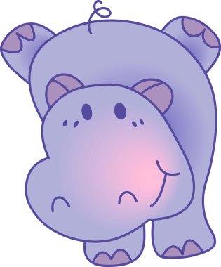 Funny hippopotamus - illustration image clipart