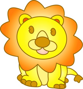 Funny lion - illustration image clipart