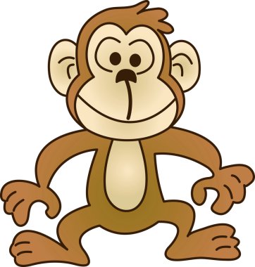 Funny monkey - illustration image clipart