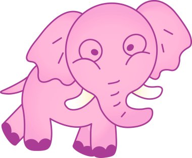 Funny elephant - illustration image clipart