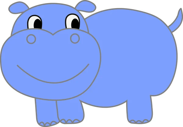Funny hippopotamus - illustration image — Stock Vector