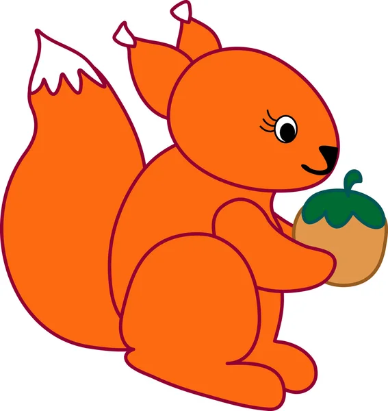 Funny squirrel - illustration image — Stock Vector