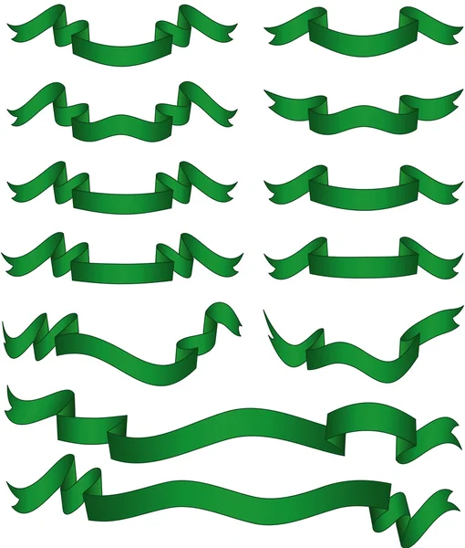 Banderas verdes vector tema estilo — Vector de stock