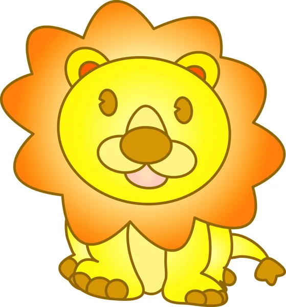León gracioso - imagen de la ilustración — Vector de stock