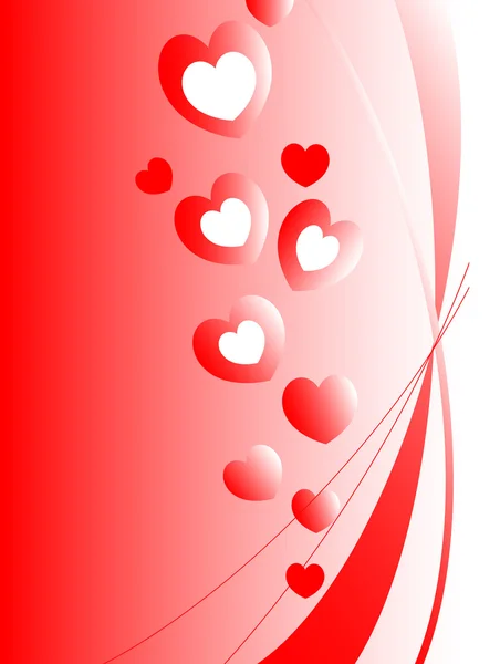 A piros szerelmes szívek Valentin dísz — Stock Vector