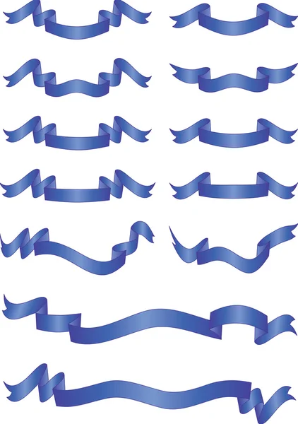 Bandiere blu stile tema - illustrazione — Vettoriale Stock