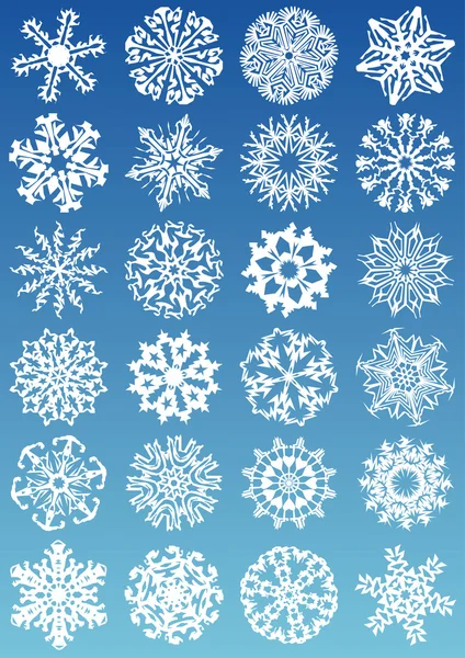 Hermoso gradiente de cristal copos de nieve — Vector de stock