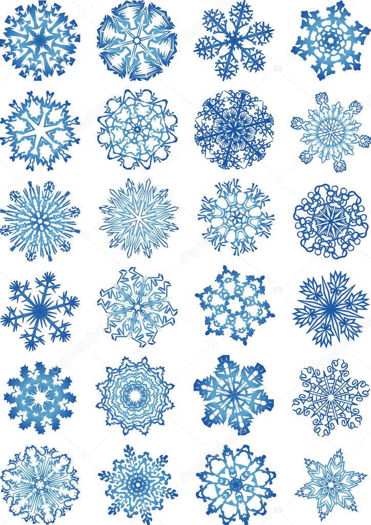 Beautiful crystal gradient snowflakes