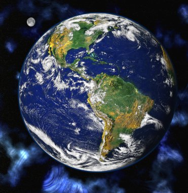 Earth blue planet in space clipart