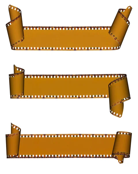 Slide films frame ribbons on white — Stock Photo, Image