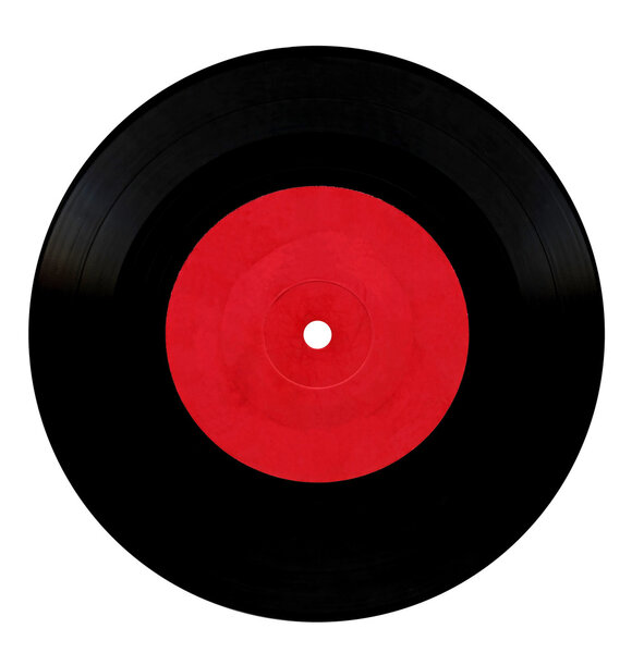 Vintage vinyl record isolated on white