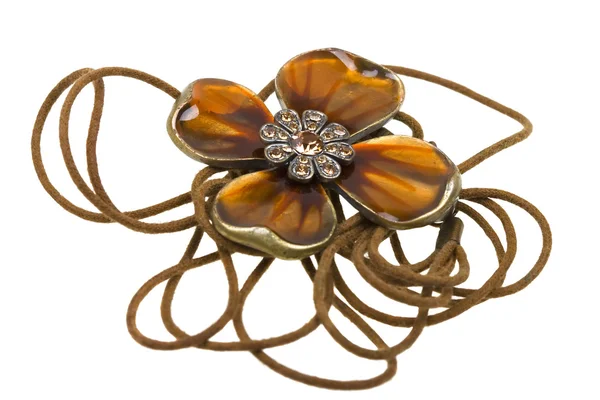 Vintage brown pendant, coulomb flower — Stock Photo, Image