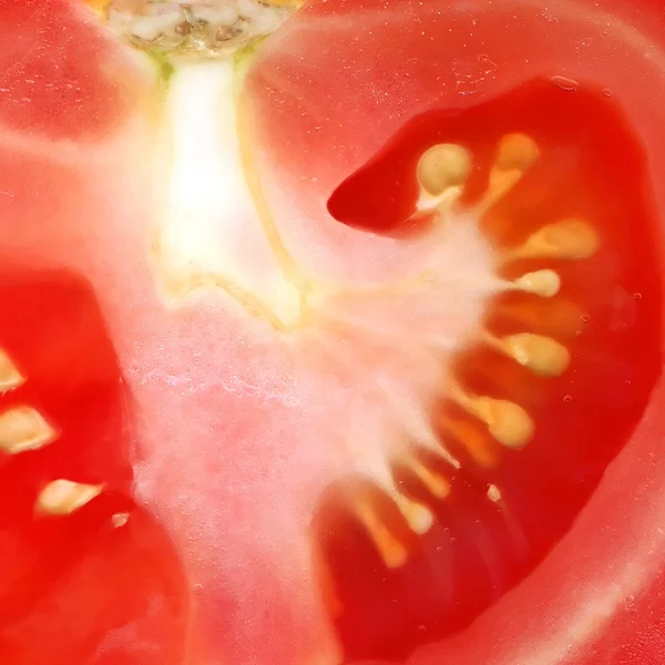 Närbild färsk naturliga tomat makro — Stockfoto
