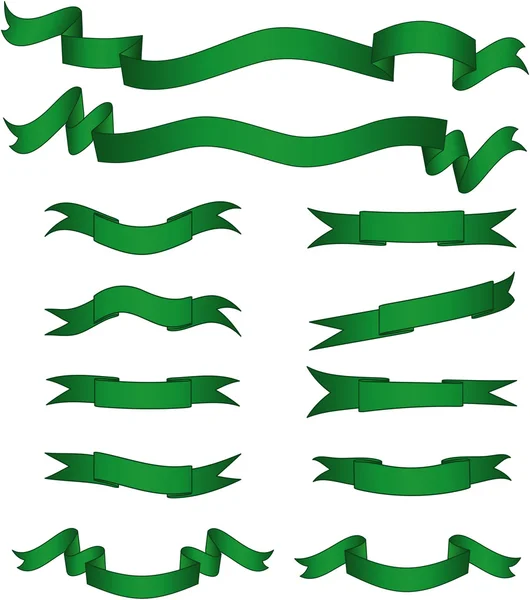 Grüne Banner Vektor Thema Stil — Stockvektor