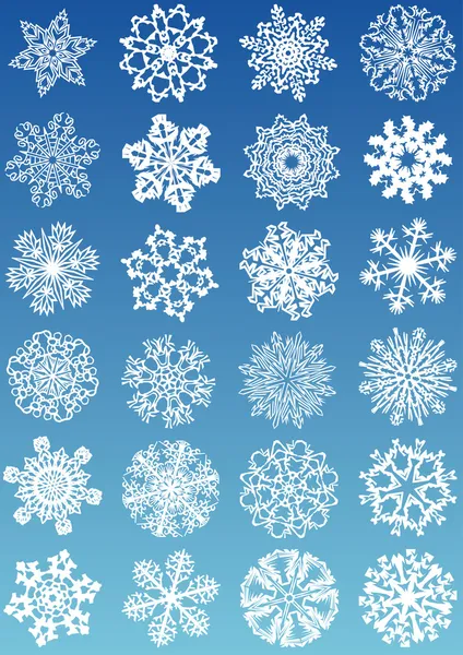 Schöne Kristallgradienten Schneeflocken — Stockvektor