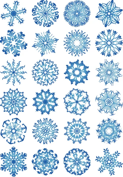 Beaux flocons de neige gradient cristal — Image vectorielle