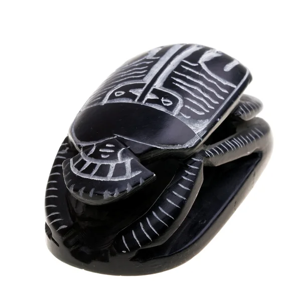 Ritual egyptian scarab on white — Stock Photo, Image