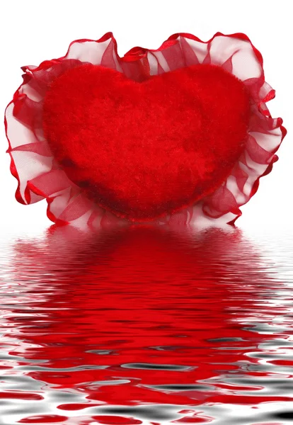 Červené srdce tvarovaný valentinky — Stock fotografie