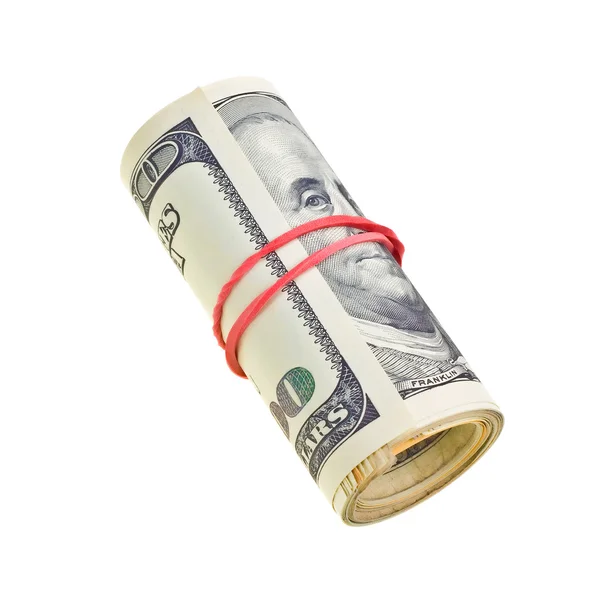 Peníze rolka s námi dolarů účty — Stock fotografie