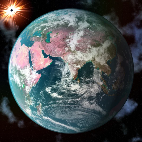 Terra planeta azul no espaço — Fotografia de Stock