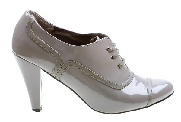 Сірий жіночий черевик на білому — стокове фото