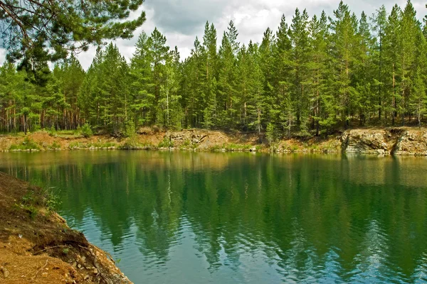 stock image Summer landscape. Ural mountains river